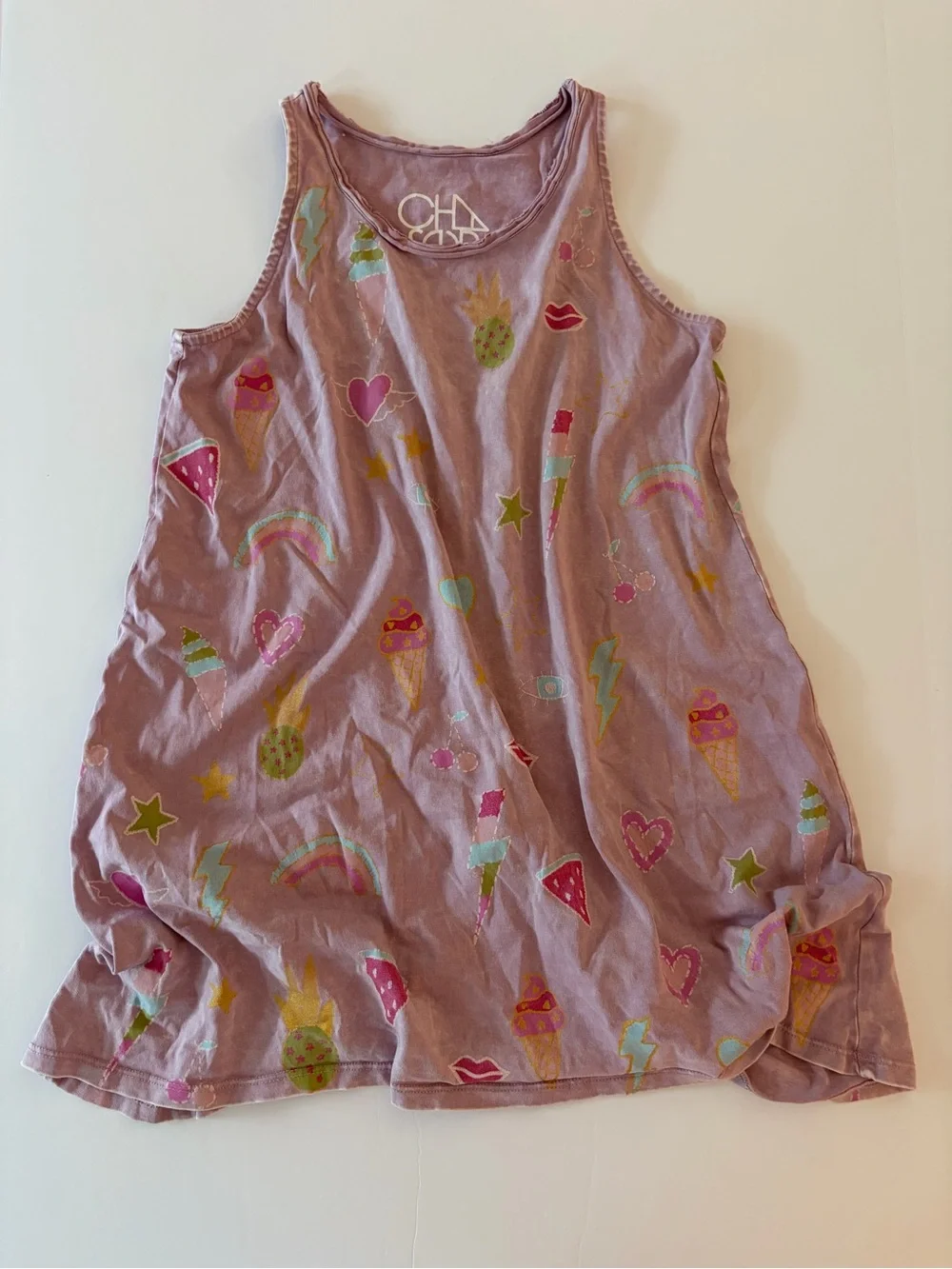CHASER BEST DAY SUMMER FAVE TANK DRESS Girls Size 12 Cotton Summer Fall Fun